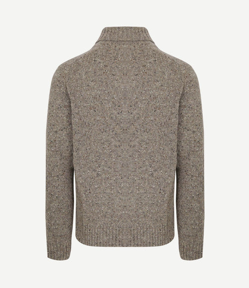 Trui shawl tweed eco wool taupe