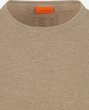 Suitable trui structure slub beige | Regular-fit