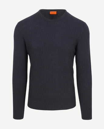 Suitable trui structure slub donkerblauw | Regular-fit