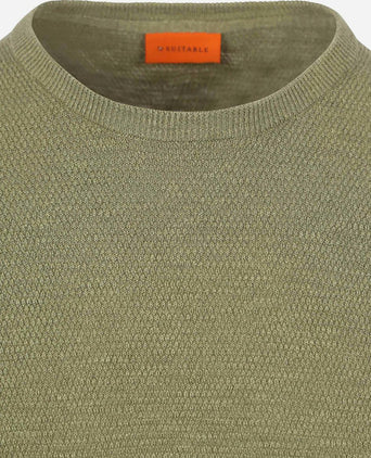 Suitable trui structure slub olijfgroen | Regular-fit