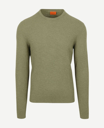 Suitable trui structure slub olijfgroen | Regular-fit