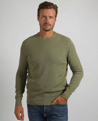 Suitable trui structure slub olijfgroen | Regular-fit