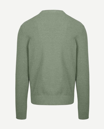 Suitable trui structuur groen | Regular-fit