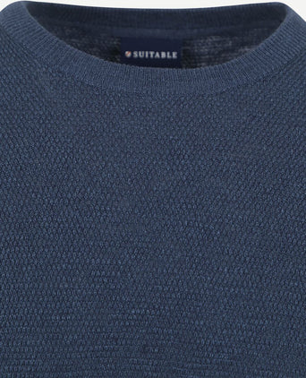 Suitable trui structuur petrol | Regular-fit