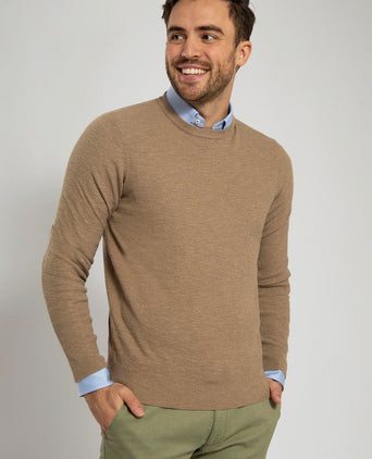 Suitable trui structuur taupe | Regular-fit