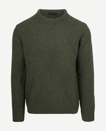 Suitable trui tweed wol blend groen | Regular-fit