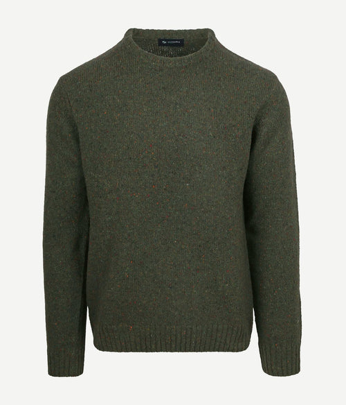 Suitable trui tweed wol blend groen | Regular-fit