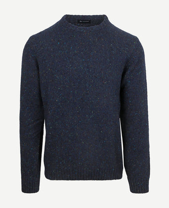 Trui tweed wol blend donkerblauw