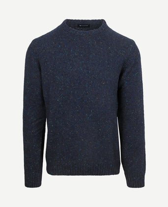 Trui tweed wol blend donkerblauw