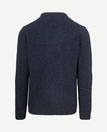 Trui tweed wol blend donkerblauw