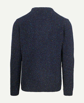 Trui tweed wol blend donkerblauw