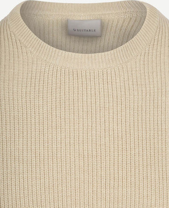 Suitable trui wol blend ecru | Regular-fit