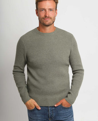 Suitable trui wol blend groen | Regular-fit