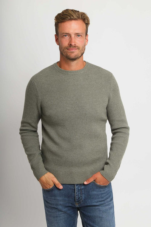 Suitable trui wol blend groen | Regular-fit