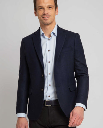 Suitable tweed colbert donkerblauw