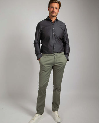 Suitable twill overhemd antraciet | Slim-fit