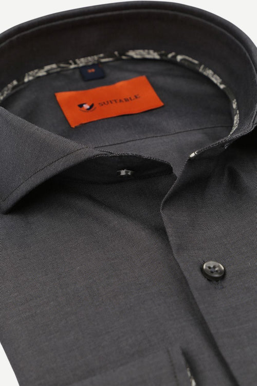 Twill overhemd antraciet