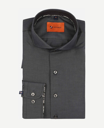 Twill overhemd antraciet