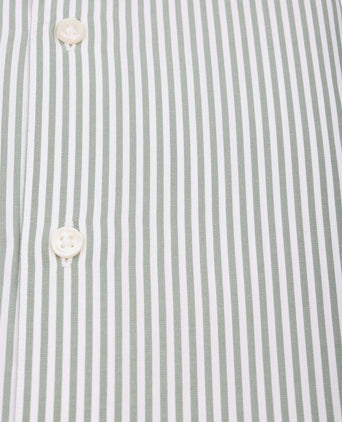 Twill overhemd extra lange mouw streep groen