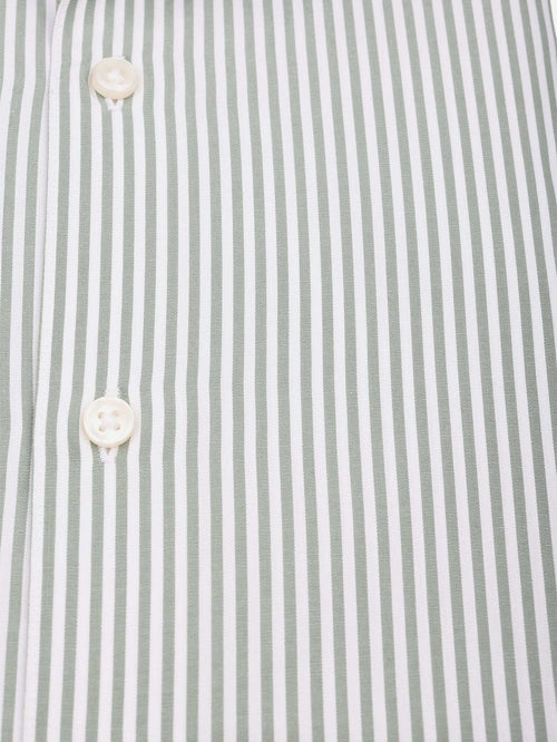 Twill overhemd extra lange mouw streep groen