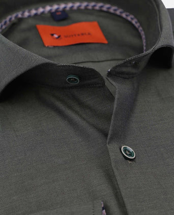 Suitable twill overhemd groen | Slim-fit
