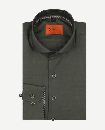 Suitable twill overhemd groen | Slim-fit