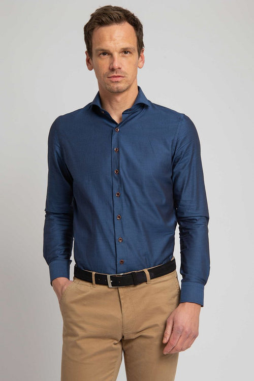 Suitable twill overhemd indigo | Slim-fit
