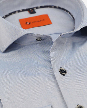 Suitable twill overhemd lichtblauw | Slim-fit