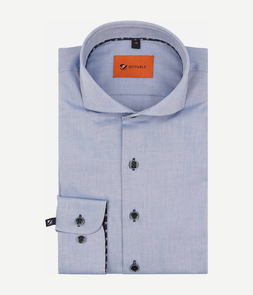 Suitable twill overhemd lichtblauw | Slim-fit