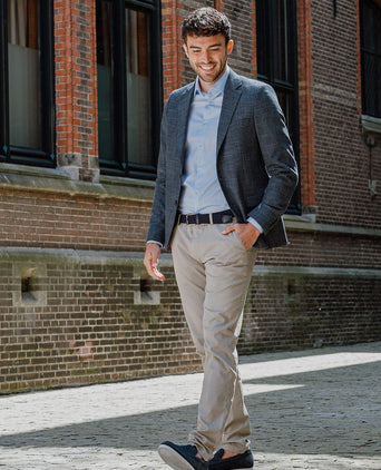 Suitable twill overhemd lichtblauw