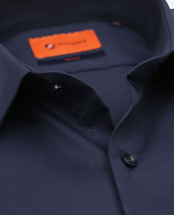 Suitable twill overhemd donkerblauw