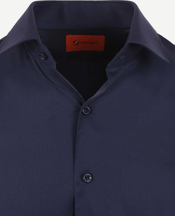 Suitable twill overhemd donkerblauw