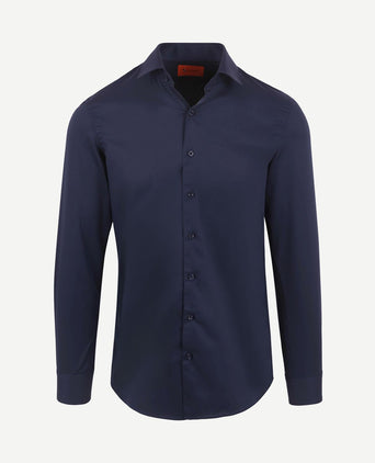 Twill overhemd donkerblauw