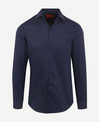 Suitable twill overhemd donkerblauw