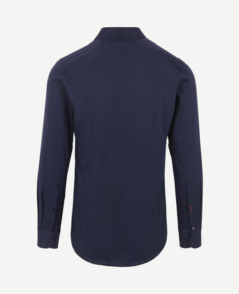 Twill overhemd donkerblauw
