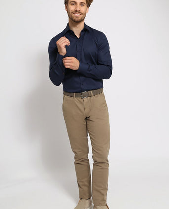 Suitable twill overhemd donkerblauw