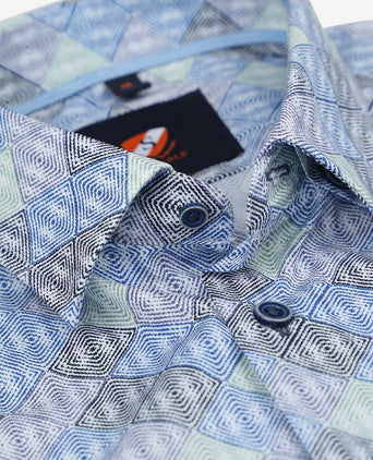 Suitable twill overhemd ruiten blauw