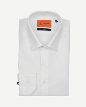 Twill overhemd wit
