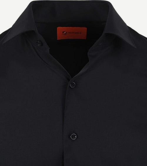 Twill overhemd zwart