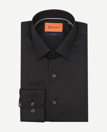Twill overhemd zwart