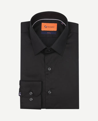 Twill overhemd zwart