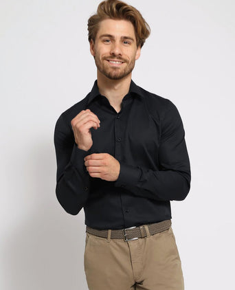 Suitable twill overhemd zwart