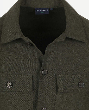 Drop loop overshirt army groen