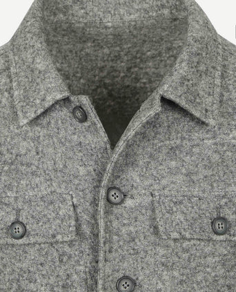 Overshirt boiled wool blend grijs