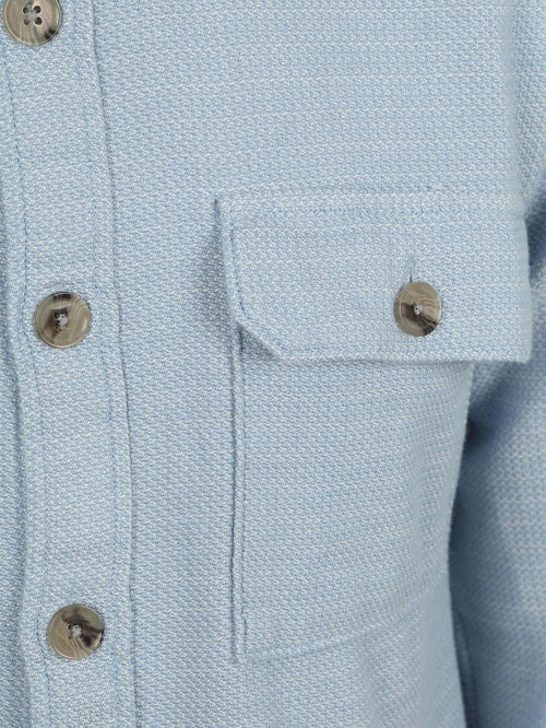 Overshirt structure lichtblauw