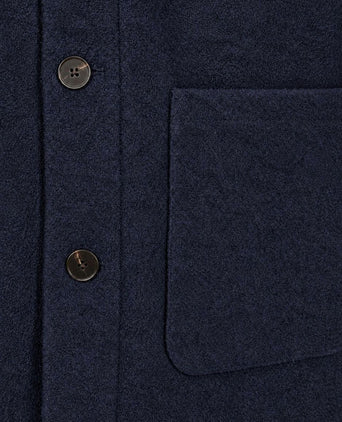 Overshirt wool bouclé donkerblauw