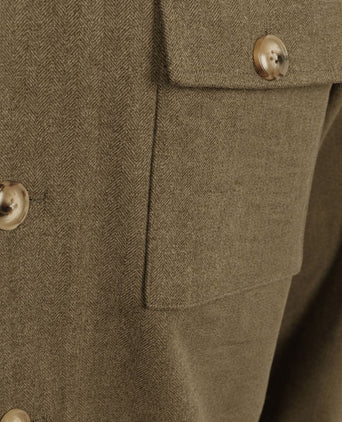Overshirt herringbone groen