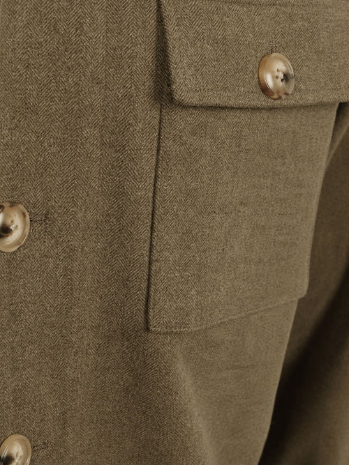 Overshirt herringbone groen
