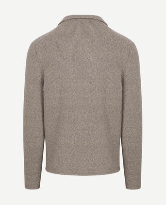 Cardigan boiled wool taupe