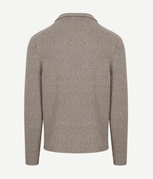 Cardigan boiled wool taupe
